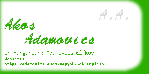 akos adamovics business card